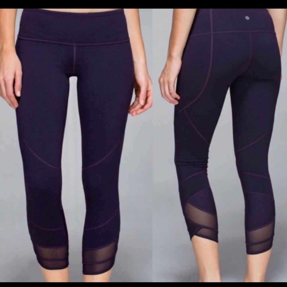 Lululemon Wonder Under Crop -Black Grape